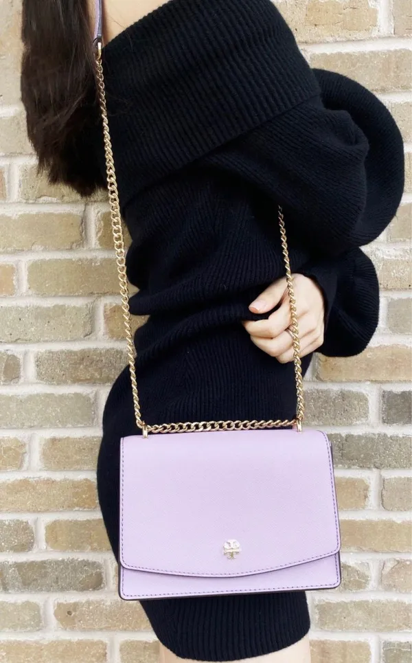 Tory Burch Emerson mini Bag Dusty Violet Leather - Image 8