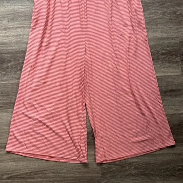 Zenana Smocked Top Jumpsuit Size 2X Womens casual stripped Cropped Wide Leg - Image 5