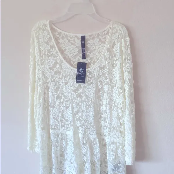 NEW Beautiful LACE NET TOPS XL White from Jessica Simpson, Delicately Beautiful - Image 7