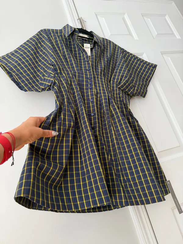 Anthropologie The Tobie Plaid Mini Shirt Dress by Exquise, Size LP - Image 12