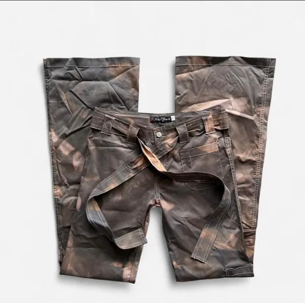 Faux leather flared cargo pants Brown Size 0 - Image 5