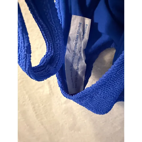 Shade & Shore Blue‎ Textured Crinkle One Piece Swimsuit Small 4-6 NWT - Image 6