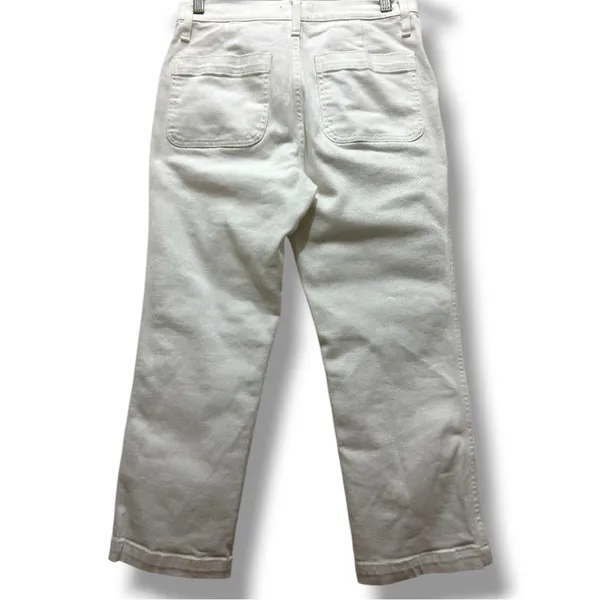 454 J.Crew | EUC White High-Rise Utility Straight Leg Crop Jeans (Size 27P) - Image 5