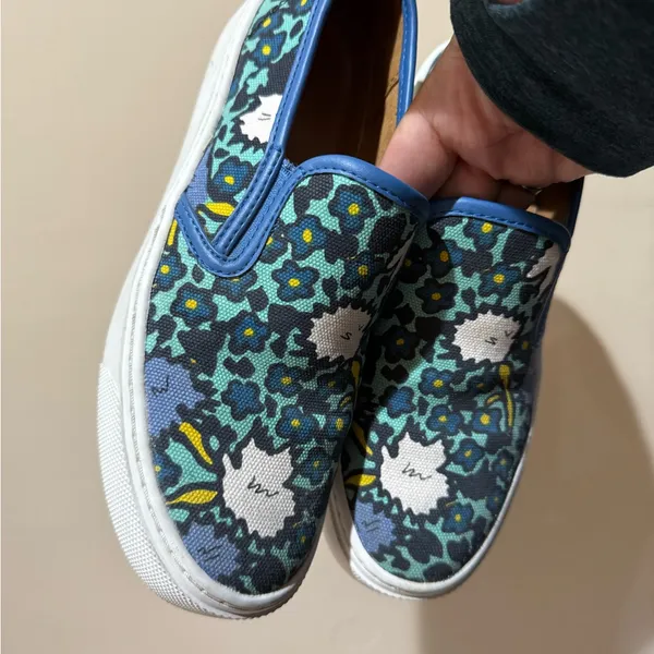 Coach Cameron‎ Aqua Blue Floral Flat Slip-on Sneakers Women’s US Size 6.5 T - Image 2