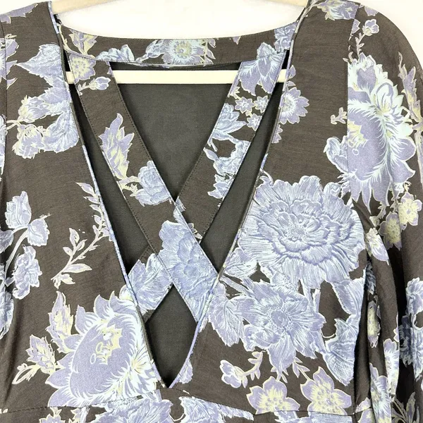 Free People Melrose Maxi Dress Size 2 Floral Night Combo Boho Flare Sleeves - Image 6