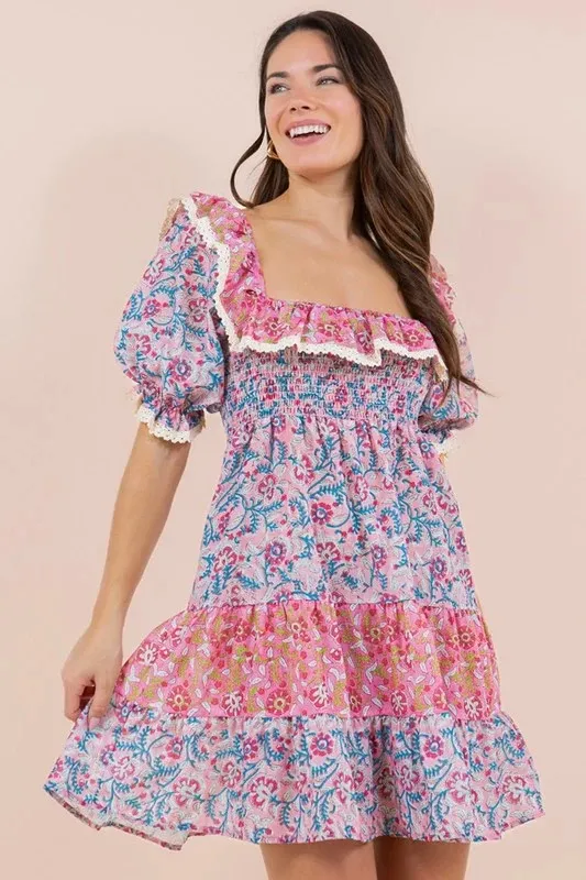 Flora ruffle girly dress Pink Size M - Image 3