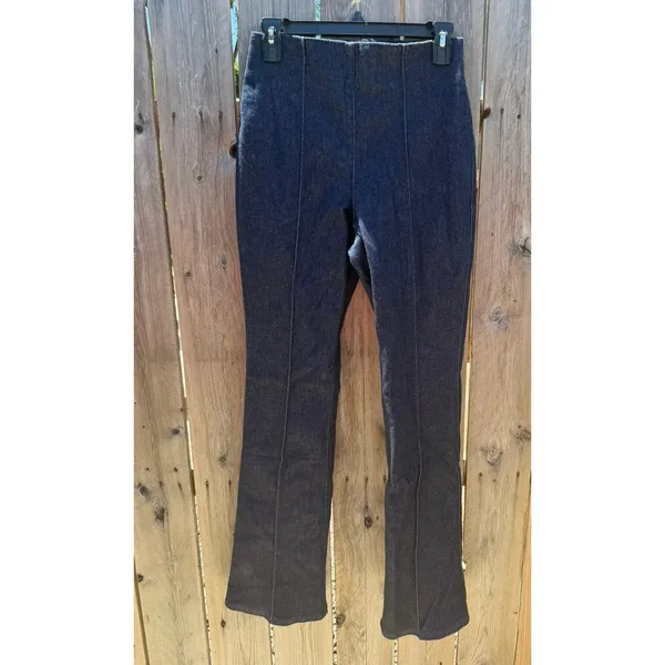 New!‎ $148 SPANX Denim Demi Boot Raw Indigo High Waist Flare Jeans Sz Small - Image 4