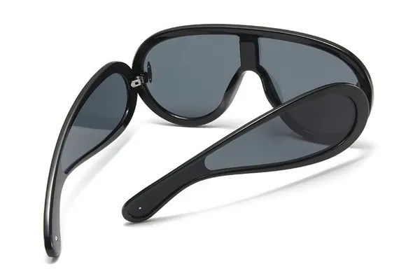 Aviator Style Sunglasses Oversized Frames Black - Image 2