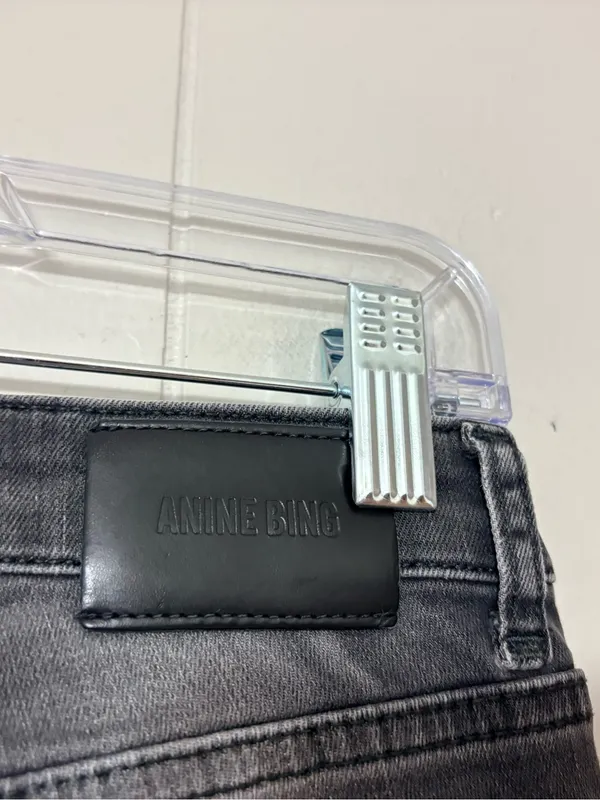 Anine Bing Low Rise Skinny Jeans Faded Black Size 24 - Image 5