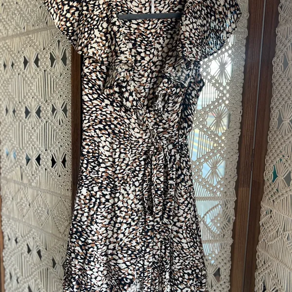 Free People French Quarter Leopard Wrap Mini Dress - Image 3