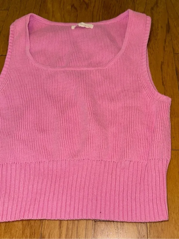Brand New PacSun LA Hearts Knit Light Pink Crop Top Women’s Size Large - Image 3