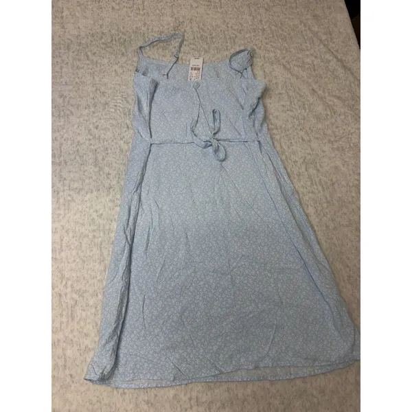 John Galt Blue Floral Ditsy Mini Dress Adjustable Straps Tie Back 1 Size‎ - Image 3