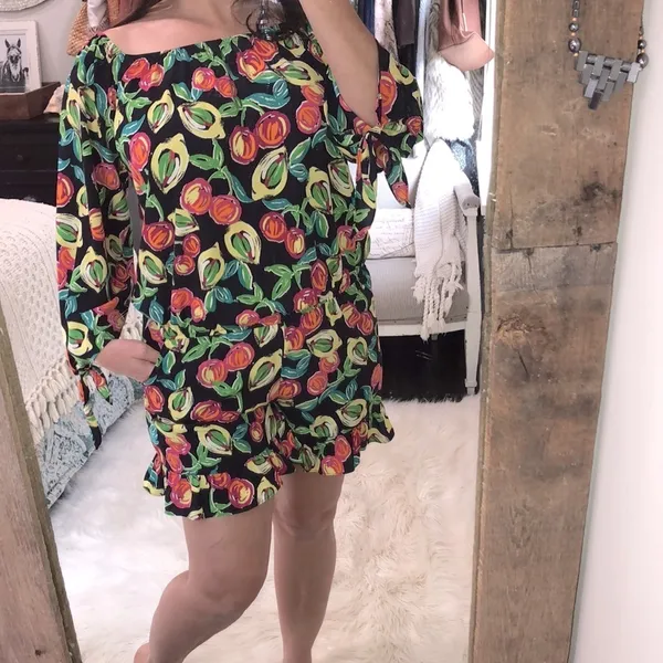 Voom by Joy Han fruit print size medium romper Black - Image 3