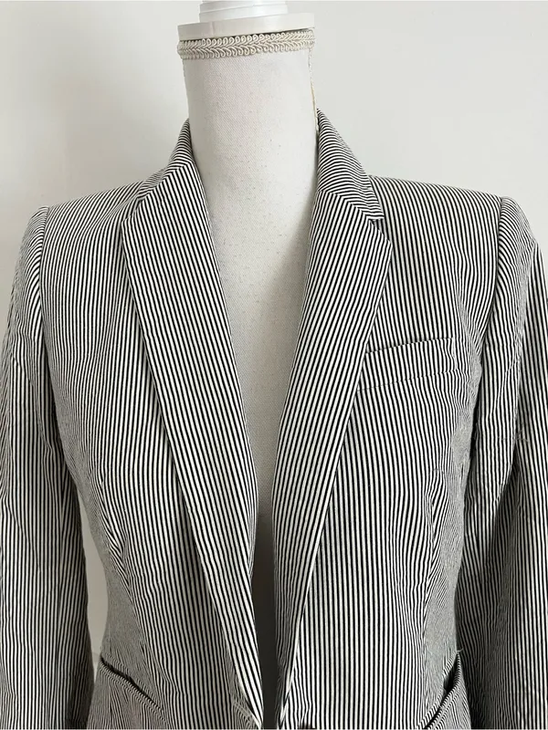 J. Crew • Campbell Blazer Striped Black & White Women's Blazer - Image 4