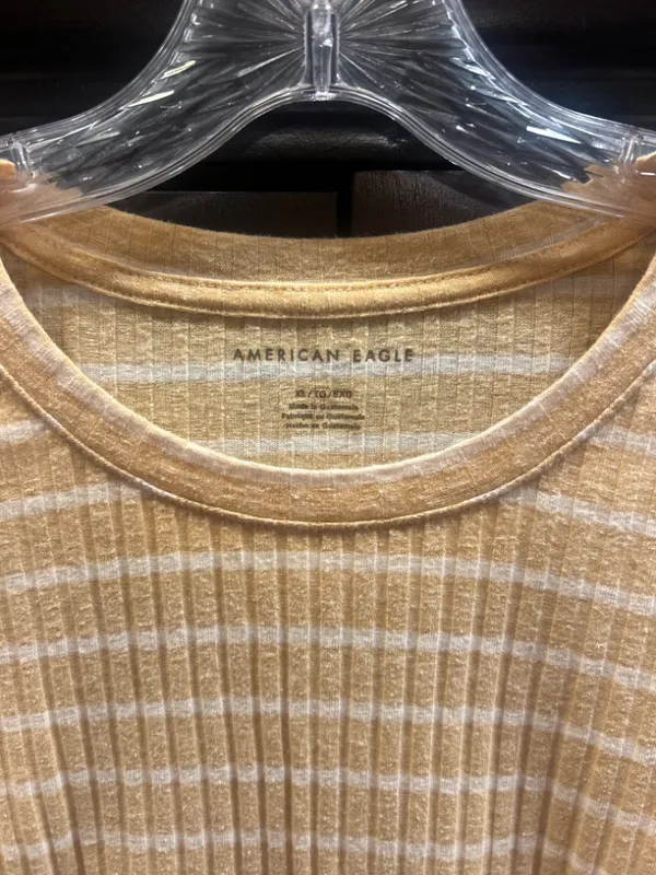 American Eagle striped cropped shirt - Image 3