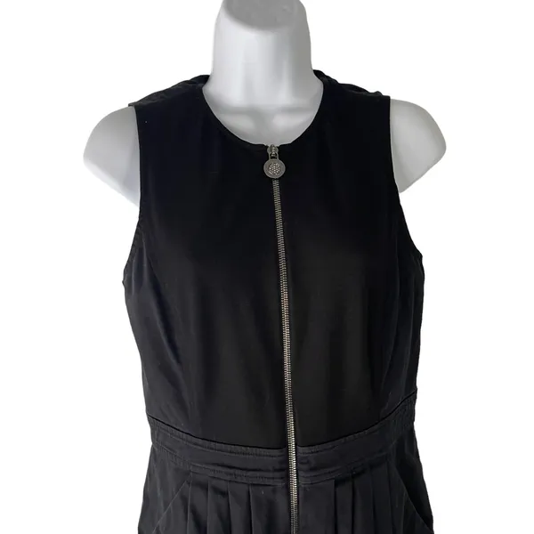 Armani Exchange Size 6 Small‎ Black Pleated Zip Dress Pockets - Image 2