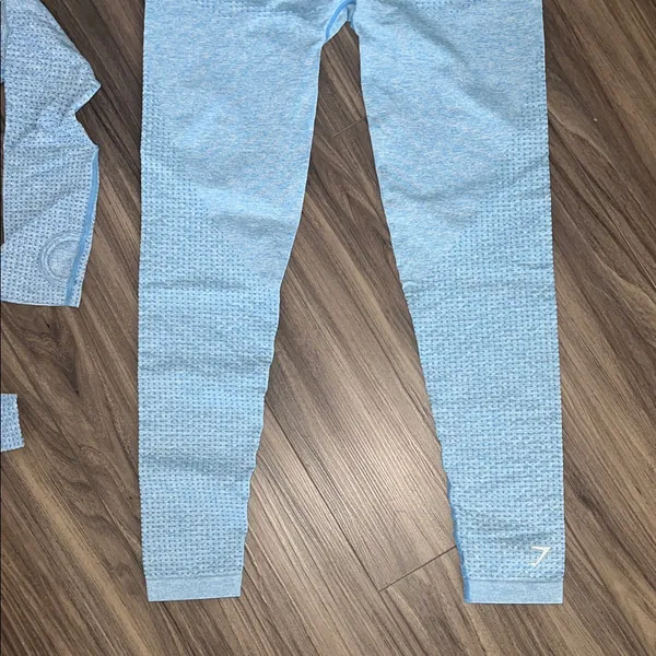 Gymshark Light Blue Leggings and Top Set - Image 8