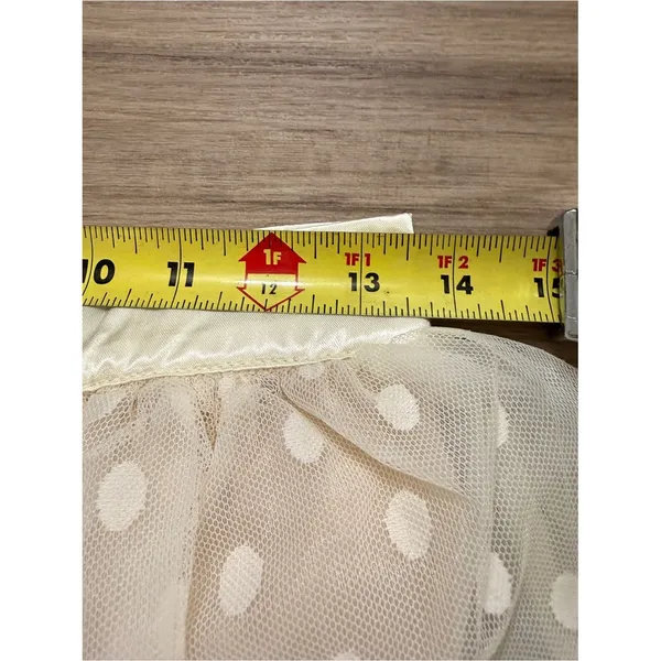Ivory Swiss Dot Mesh Overlay Mini Skirt NWT Size Medium‎ Tulip B coquette - Image 6