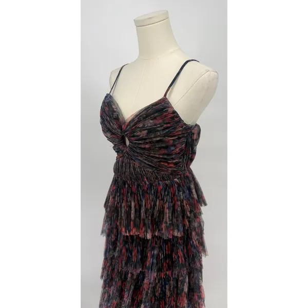 Hutch Rosey Floral Tiered Gown Navy Multi‎ Size 4 NWT - Image 7