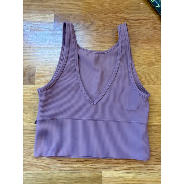 Lululemon Ebb to Street Tank Top Purple Ribbed High Neck Crop Tank - Image 4