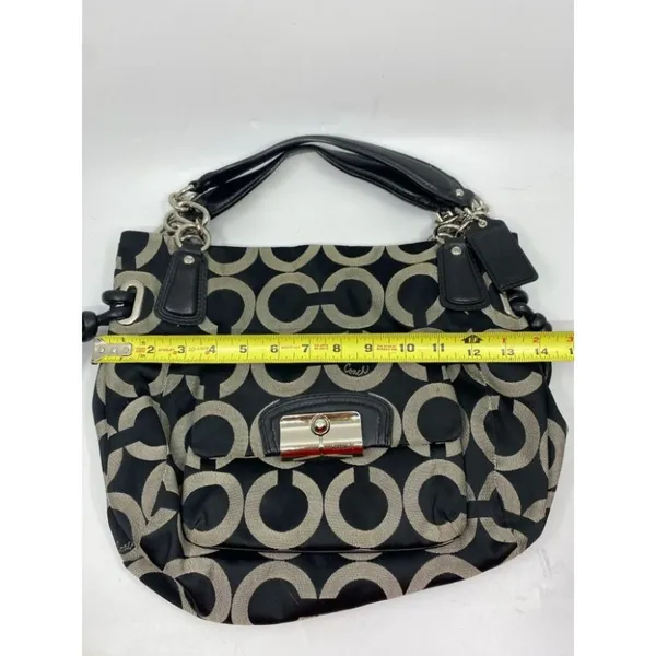Coach Women's Large Black Tan Fabric Tote Bag - Image 3