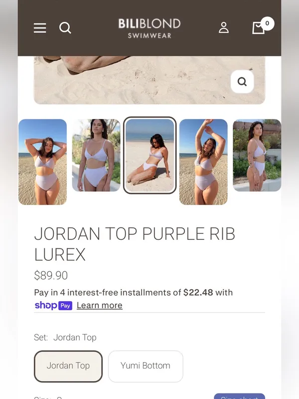 NWT shimmery purple bikini top Size M - Image 2