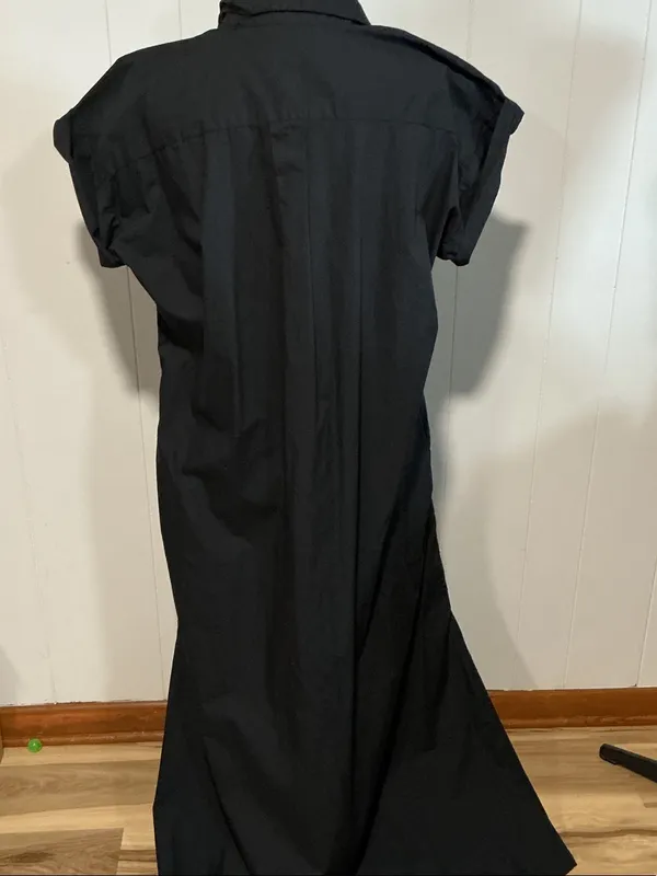 LOFT Black Maxi Shirt Dress - Image 5