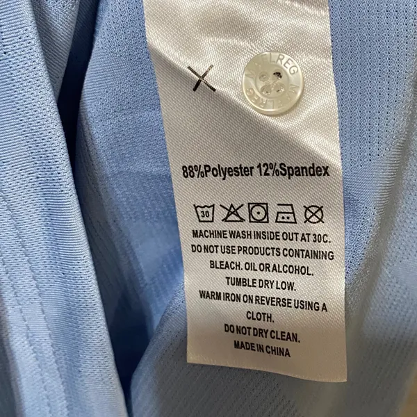MAELREG Performance Polo Light Blue Geometric Jacquard UPF 30+ Mens Large NEW - Image 6