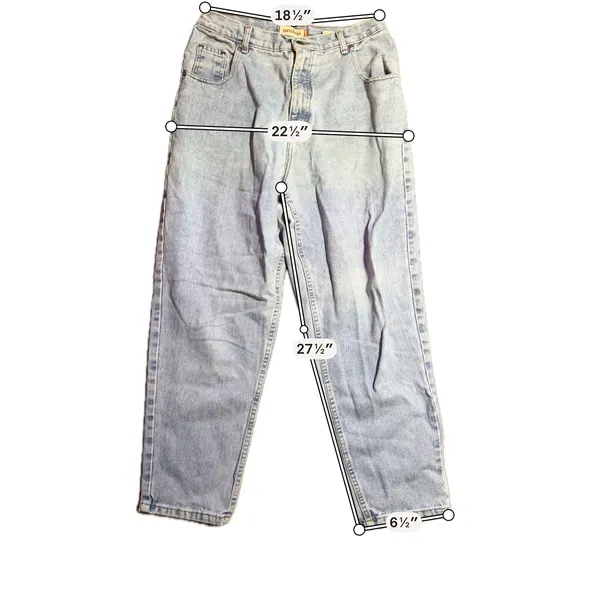 Vintage Crossroads Relaxed Fit Jeans Light‎ Wash High Rise Tapered 14S Cotton - Image 3