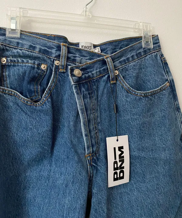 Princess Polly Holly Asymmetric Straight-Leg Jeans - Image 3