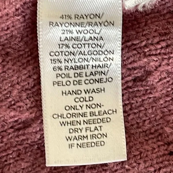 LOFT‎ Womens Cardigan Sweater Open Front Pocket Ribbed Knit Rose Pink Size XS - Image 5