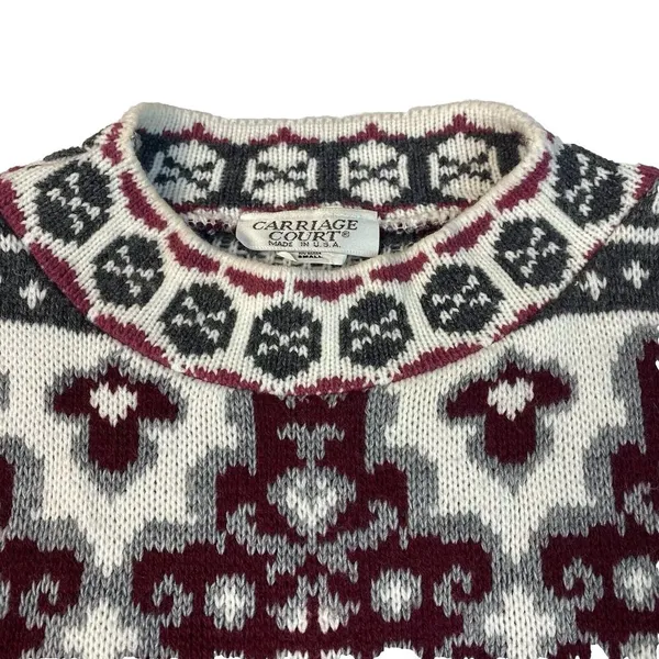 Carriage Court Crewneck‎ Tunic Sweater Womens Size Small Nordic Faire - Image 5