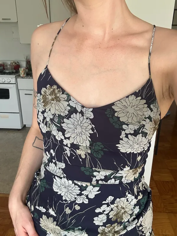 Two Sisters Navy Floral Maxi Dress - Image 5