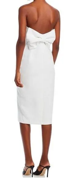 Bellavia Bow Back Midi Strapless Sheath Dress White, Size M NWT - Image 2