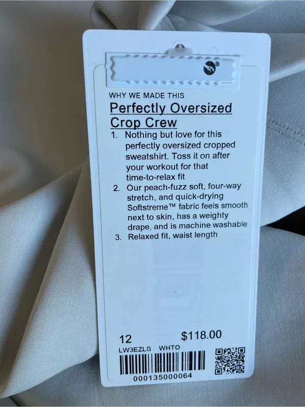 New lululemon athletica White Oversized Crop Crewneck Sweatshirt - Image 3