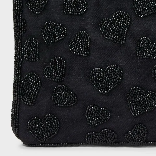 A New Day‎ Beaded Heart Shoulder Bag Black NWT - Image 9