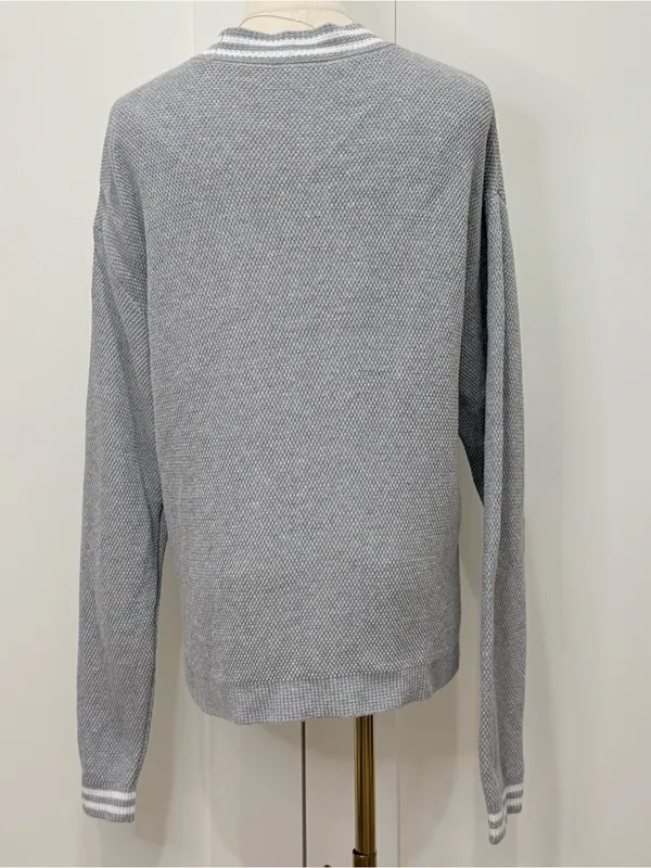Alo Yoga Tennis Club Cardigan Sweater XS Gray Varsity Preppy Athleisure Chic - Image 7