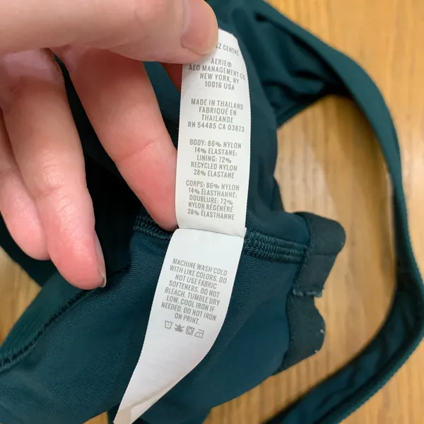 OFFLINE by Aerie Ribbed Medium Support Longline‎ Sports Bra Green Siz3 Large - Image 6