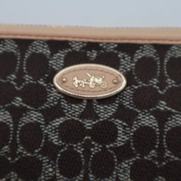 Coach Corner Zip Womens Brown Signature Canvas Inner Pockets Wristlet Wallet - Image 2