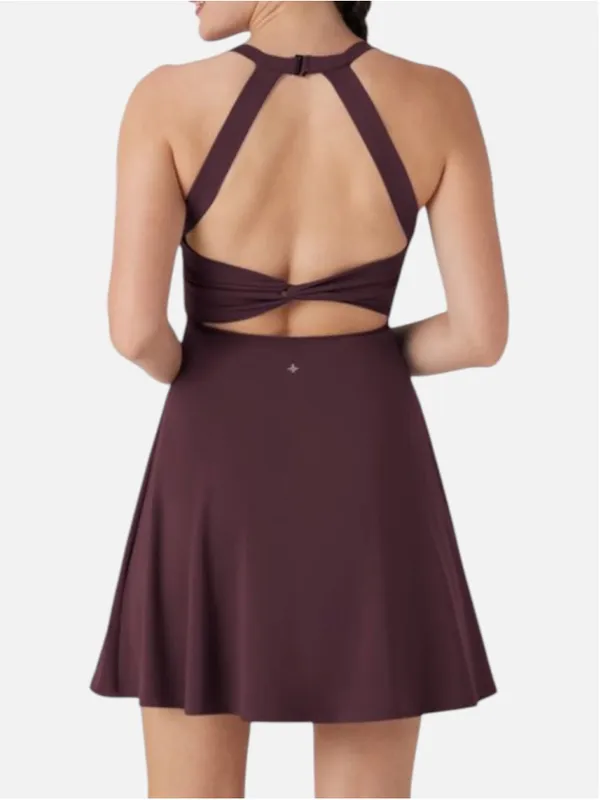 Halara SoftlyZero Airy Backless Twisted Flare Active Dress Size L - Image 2