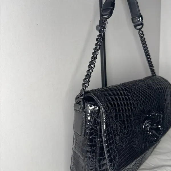 Versace Black Vanitas Medusa Patent Leather Shoulder Bag - Image 6