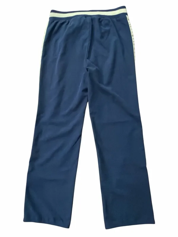 Nike Navy Track Pants with Cream Color Side Stripe - Image 2