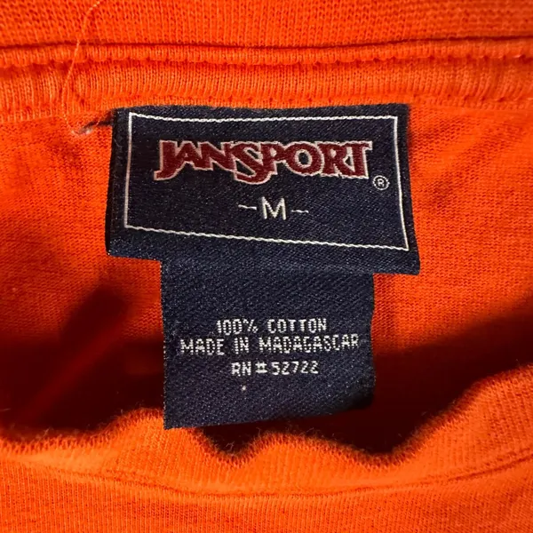 Vtg Auburn Tigers Jansport Medium Orange Long‎ Sleeve Tee Front Back Graphic - Image 4
