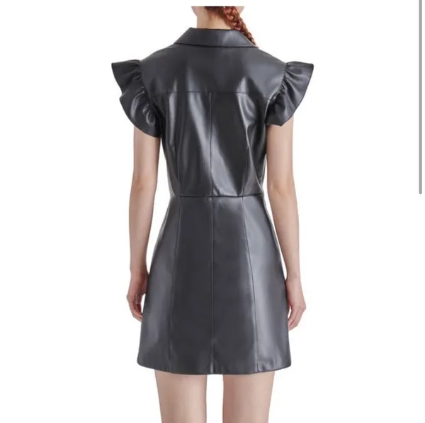 Steve Madden NWT faux leather ruffle dress - Image 5