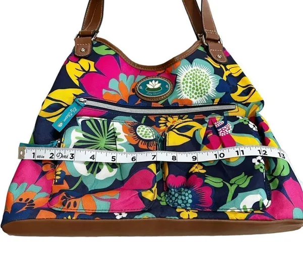 Lily Bloom Floral Print Canvas Bag Purse - Image 7