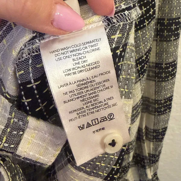 Anthropologie Pilcro Puff Sleeve Button Top M Gingham Plaid Wool Blend Cottage - Image 10