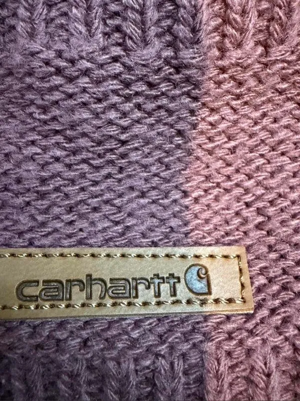 Carhartt Dusty Pink and Lavender Knit Beanie - Image 3