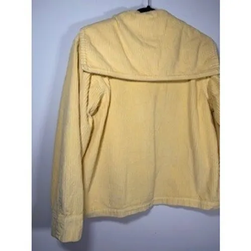 BIG BUD PRESS Corduroy‎ Sailor Jacket Medium Butter Yellow Button Up Boxy Retro - Image 6