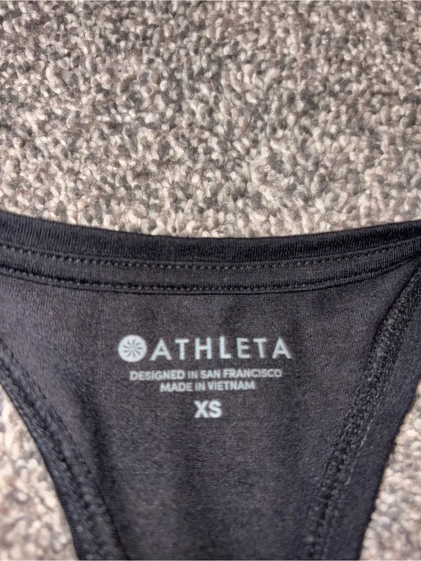 Athleta Black Racerback Ruched Tank XS - Image 2