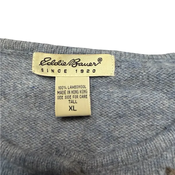 ✨🌼 VTG Eddie Bauer Lambswool Embroidered Grannycore Floral Cardigan XL Tall 🌼✨ - Image 4